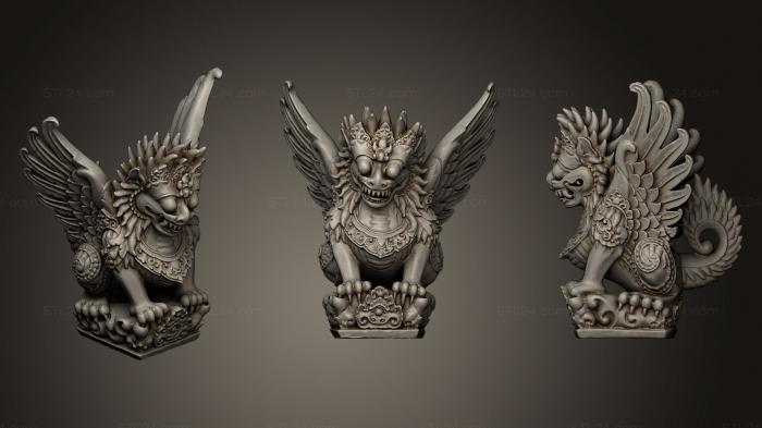 Статуэтки львы тигры сфинксы (Статуя Бали, STKL_0271) 3D модель для ЧПУ станка